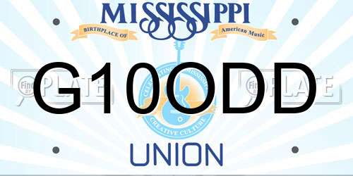 G10ODD Mississippi License Plate