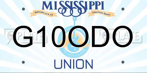 G10ODO Mississippi License Plate