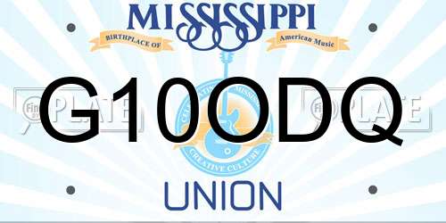 G10ODQ Mississippi License Plate
