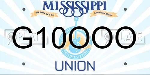 G10OOO Mississippi License Plate
