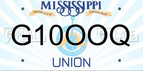 G10OOQ Mississippi License Plate
