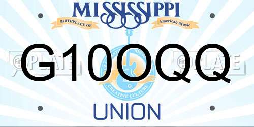 G10OQQ Mississippi License Plate