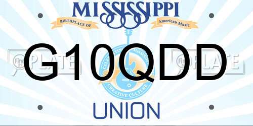 G10QDD Mississippi License Plate