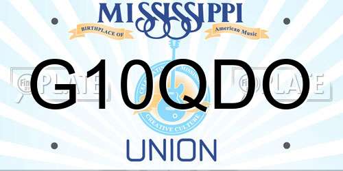 G10QDO Mississippi License Plate