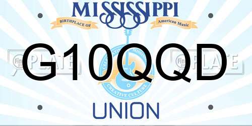 G10QQD Mississippi License Plate