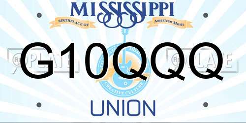 G10QQQ Mississippi License Plate