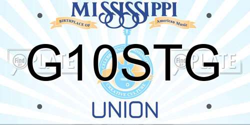 G10STG Mississippi License Plate