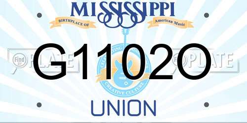 G1102O Mississippi License Plate