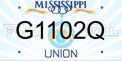 G1102Q Mississippi License Plate