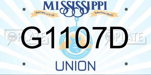 G1107D Mississippi License Plate