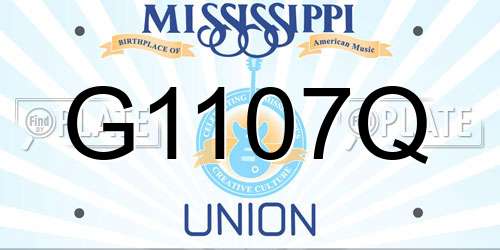 G1107Q Mississippi License Plate