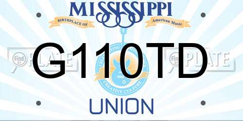 G110TD Mississippi License Plate