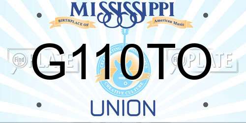 G110TO Mississippi License Plate