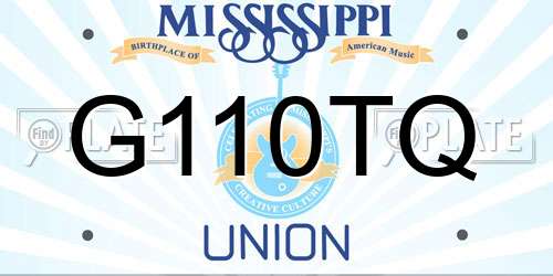 G110TQ Mississippi License Plate