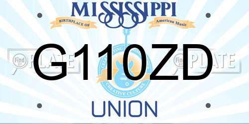 G110ZD Mississippi License Plate
