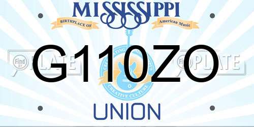 G110ZO Mississippi License Plate