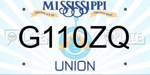G110ZQ Mississippi License Plate