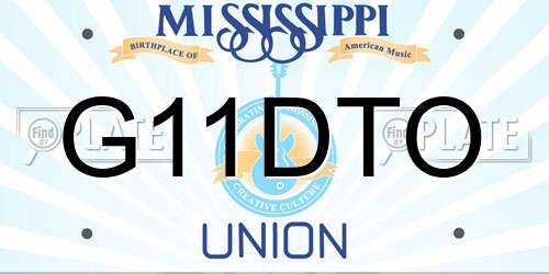 G11DTO Mississippi License Plate