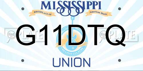 G11DTQ Mississippi License Plate
