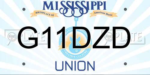 G11DZD Mississippi License Plate