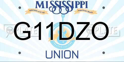 G11DZO Mississippi License Plate