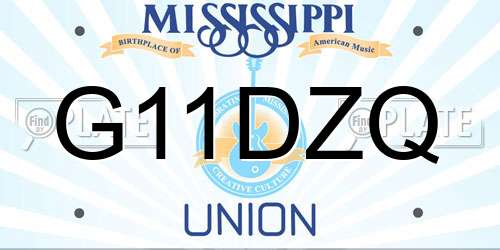 G11DZQ Mississippi License Plate