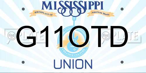 G11OTD Mississippi License Plate