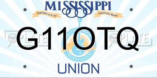 G11OTQ Mississippi License Plate