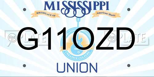 G11OZD Mississippi License Plate