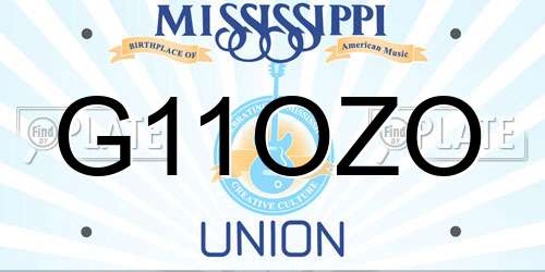 G11OZO Mississippi License Plate