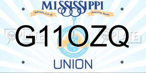 G11OZQ Mississippi License Plate