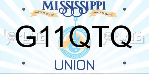 G11QTQ Mississippi License Plate