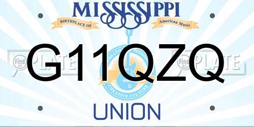 G11QZQ Mississippi License Plate