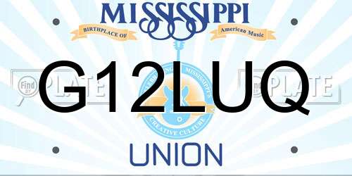 G12LUQ Mississippi License Plate