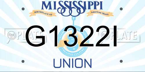 G1322I Mississippi License Plate