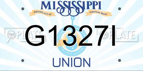 G1327I Mississippi License Plate