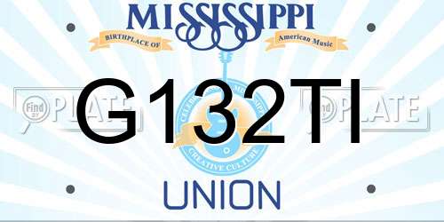 G132TI Mississippi License Plate