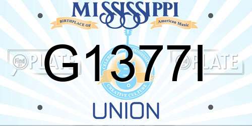 G1377I Mississippi License Plate