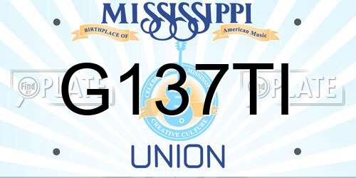 G137TI Mississippi License Plate