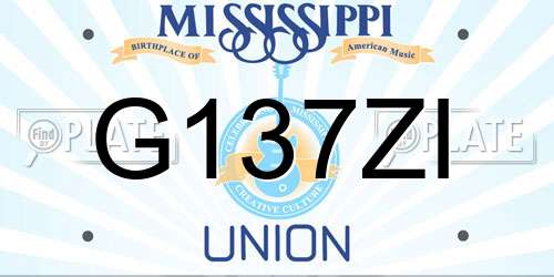 G137ZI Mississippi License Plate