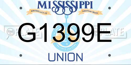 G1399E Mississippi License Plate