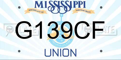 G139CF Mississippi License Plate
