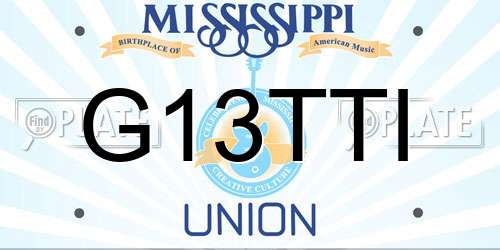 G13TTI Mississippi License Plate