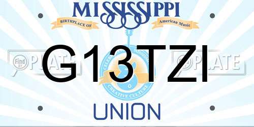 G13TZI Mississippi License Plate