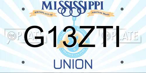G13ZTI Mississippi License Plate