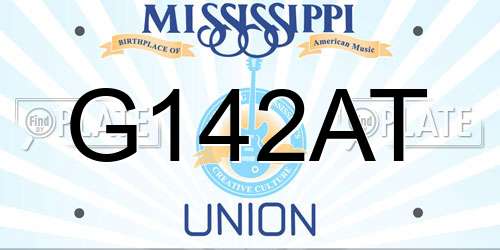 G142AT Mississippi License Plate