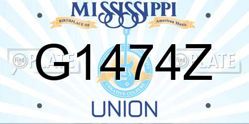 G1474Z Mississippi License Plate