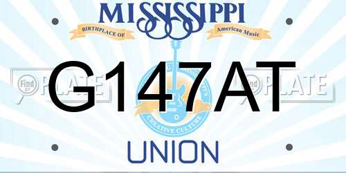 G147AT Mississippi License Plate