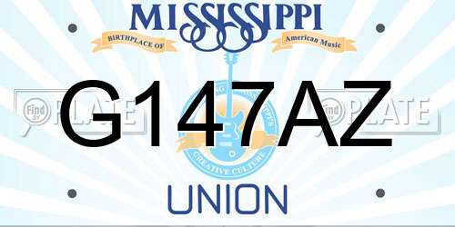 G147AZ Mississippi License Plate
