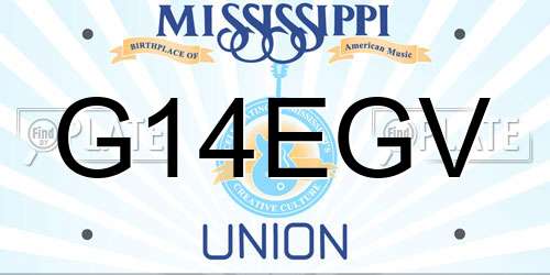 G14EGV Mississippi License Plate